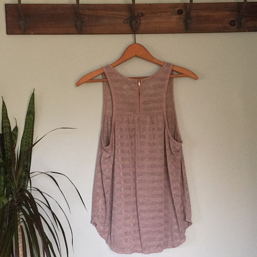 American Eagle metallic zipper back tank top - Picture 4 of 8